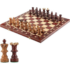 Exclusive AMBASSADOR DE LUXE CHERRY 54cm / 21in Premium Quality Wooden Chess Set, Handcrafted Classic Game