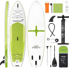 Surfstar Inflatable Paddleboard with Welding Technology, 34 Inch Ultra Wide Inflatable SUP Paddleboards with Camera Mount, Fibreglass Paddle & Sup Accessories, All-Round Stand Up Paddleboards for