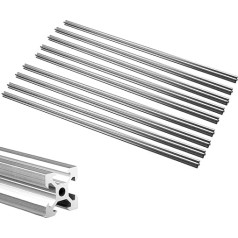 JiGiU 9 Pieces 1000 mm Aluminium Profile Extrusion 2020 V-Slot European Standard Anodised Black Linear Rail Aluminium Profile 39.4 Inch for 3D Printers DIY CNC Machines (Silver)