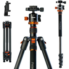 Polarduck Camera Tripod/Cell Phone Tripod: Aluminum Travel Tripod Monopod for Canon Nikon Sony DSLR with Ball Head Quick Release Plate and Carry Bag Weight Capacity: 10kg (165cm)