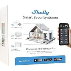 Shelly Smart Security Bundle, Intelligent Bluetooth Security Package with Bluetooth Gateway, Motion Sensor and Window Sensor, Home Automation, No Hub Required, Long Battery Life