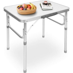 Cocoarm Camping Table Folding Table Aluminium Garden Table Work Table Balcony Table Travel Table Balcony Table Height Adjustable 45 x 60.2 x 25-56 cm Folding Camping Table