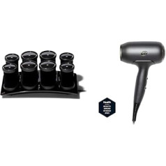 T3 Volumizing Hot Rollers Luxe Set of 4 Heated 44mm Curlers and 4 Heated 38mm Curlers + T3 Fit Compact Professional Hair Dryer