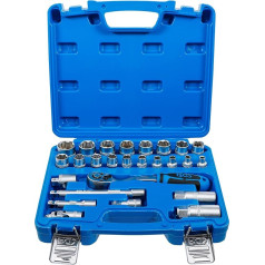 BGS 2227 Socket Set, Silver/Blue, 3/8