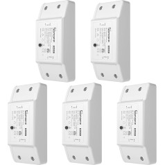 SONOFF BASICR2 5PCS 10A Intelligent Wireless WLAN Light Switch, Universal Module for Automation Solutions in Intelligent Home Technology, Works with Alexa, Google Home