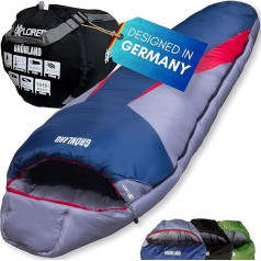 EXPLORER® Grönland Sleeping Bag -23°C -5°C [350GSM] 3-4 Seasons Winter Mummy Sleeping Bag Adult [1900g] 230 x 82 x 55 cm Ideal for Outdoor, Camping, Trekking and Travel