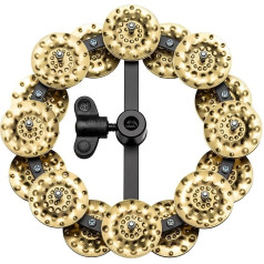 Meinl Percussion Headliner Hihat Tambourine - Tamburin Zubehör für Schlagzeugbecken - Durchmesser 5 Zoll - Mylar / Messing, Schwarz / Gold (HTHH2B-BK)