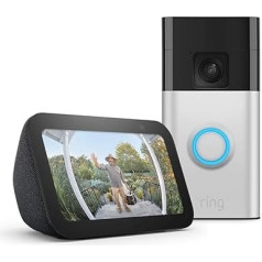 Ring Battery Video Doorbell | Satin Nickel, Works with Alexa + Echo Show 5 | Charcoal - Smart Home Starter Kit