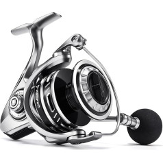 Piscifun NautiX Spinning Reel, Aluminum Spinning Fishing Reel, CNC Aluminum Gear,15kg Max Pull, 8+1 Sealed BB, 6.0:1/5.4:1 Gear Ratio, Smooth, Powerful Freshwater and Saltwater