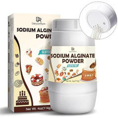 Sodium Alginate 114 g - Pure Sodium Alginate Powder Thickener Gelling Agent for Bubble Tea, Fruit Caviar, Desserts, Ice Cream - E401 Natural Sodium Alginate for Cooking, Baking, Fruit Chocolates