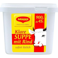 Clear Soup with Beef: Beef Powder, Herbs, Vegetables, Instant Dissolvable, Pack of 1 (1 x 900 g Gastro Box)
