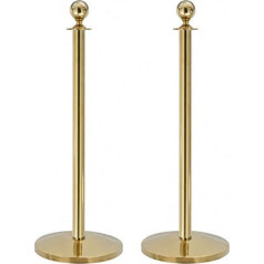 Set of 2 Flexibarrier Demarcation Stands Basic Ball Top (Brass) Cord Stand
