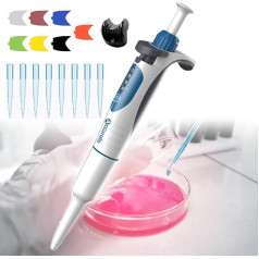 ZILOOK 0.1μL-10ml Einkanalpipette, Digital Einstellbare Mikropipette, Mit Volumensperrfunktion, Hohe Temperatur Von 121 °C, Verwendet FüR Den Labortransfer Von FlüSsigkeiten,0.1~1μl
