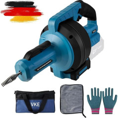 VKE 21 V pipe cleaning spiral, 7 m, spiral drain pipe cleaning, suitable for 20-75 mm pipes, used for sewers, toilets, sinks and bathtubs (battery charger not included)