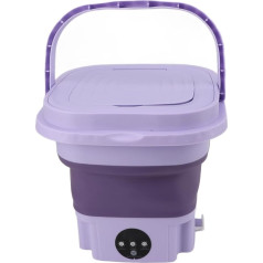 Portable Washing Machine, 11L Automatic Mini Washing Machine, Foldable Bucket Washing Machine with Drain Pipe, Small Laundry Washing Machine for Motorhome, Travel, Home (110-240V)