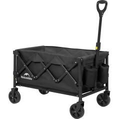 Naturehike Handcart, 100 kg 140 L Transport Trolley for Use in Any Terrain, Garden Trolley with 360 Degree Rotating Wheels, Adjustable Handle, Outdoor Camping Shopping Garden