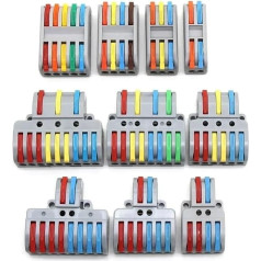 5~100pcs Push-in Electrical Wire Connector Terminal Block Fast Wiring Cable Connectors for Cable Connection(LT-422,100pcs)