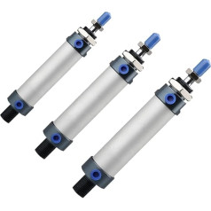 Pneumatic Air Cylinder, Aluminum 40mm Series Ring Mini Pneumatic Cylinder 25-500mm Stroke Double-Acting Small Air Cylinder for Automatic Equipment (Color : MAL40x75mm, Size : 0)