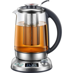 Kettle with Temperature Setting, 2200 W Glass Kettle, LCD Display, 120 Mins Warming Function, Removable Tea Infuser, 1.7 L Tea Kettle