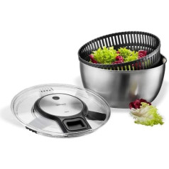 GEFU Original Speed Wing 28160 Salad Spinner - Excellent Dried Salad in Ready-to-Use Stainless Steel Bowl