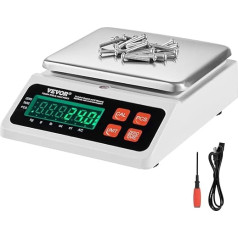 VEVOR Industrial Counting Scale, 10kg x 0.1g Digital Parts and Coin Scale, g/kg/lb/oz/ct Units, Electronic Precision Scale, Inventory Counting Scale, Kitchen Jewelry Counting Scale with LED Screen