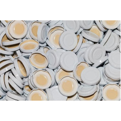 10-75 Twist-off Lid TO43 mm White for Glass Bottles Milk Bottles Juice Bottles (Pack of 50)