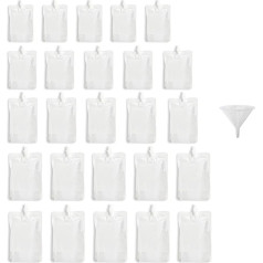 50pcs Refillable Drink Pouches for Festivals Clear Travel Plastic Drink Flasks Cruise Kit Reusable Alcohol Liquor Juice Bags Drink Container Party Halloween Christmas Hot Cold Beverage