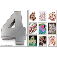 EUROTINS Small Number Birthday Wedding Anniversary Cake Mould - 10 x 8 Inches (2.5 Inches Deep) (4)