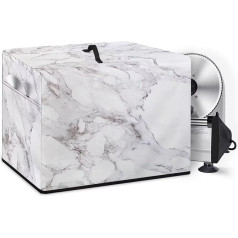 NETILGEN Meat Cutter Cover Dust Cover Stain Resistant Washable Kitchen Appliances Protective Bag with Top Handle and Pocket for Women Gift White Marble