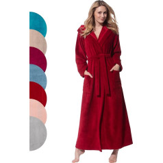 Morgenstern Women's Extra Long Hooded Terry Velour Luxury Dressing Gown