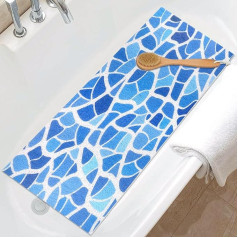 Shower Mat Non-Slip Extra Long Non Slip Anti Mould 40x100cm Loofah Bathroom Shower Mat for Indoor Shower, Soft Textured Bathtub Massage Mat for Bathtub, Bathroom, Floor