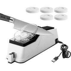 NAVESO Electric Knife Sharpener, Professional Electric Knife Sharpener, Knife Sharpener for Kitchen Knives with 5 Sanding Discs, Electric Knife Sharpener for Scissors and Kitchen Knives