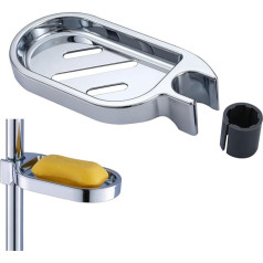 Clip On Soap Holder, ABS Shower Soap Dish Shower Rail Soap Holder Adjustable Shower Rail Soap Dish Shower Soap Holder with 22mm Round Shower Rod