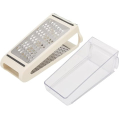Cheese Grater, Double-Sided, Removable Container Made of ABS PS Material and Handles Made of PS Material Grater with a Transparent Container for Cheese, Vegetables, Garlic and Ginger