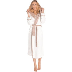 LEVERIE Classic and Cuddly Soft Women's Bathrobe / Dressing Gown / Sauna Gown with Tie Belt, Pockets and Hood or Lapel Collar