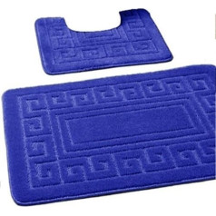 2-Piece Greek Design Non-Slip Bath Mat Set