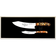 Giesser seit 1776 - Made in Germany - PremiumCut, Spicy Orange, Messerset 2 teilig, Kochmesser 20 cm, Acryl, Officemesser 10 cm, exotisch, rostfrei, Grillmesserset