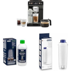 De'Longhi Eletta Explore Cold Brew ECAM452.67.G Fully Automatic Coffee Machine with LatteCrema Milk System + Original EcoDecalk DLSC 500 Descaler Water Filter DLSC002