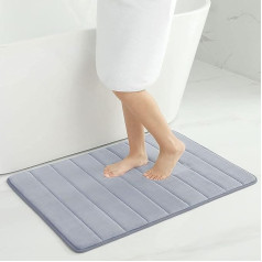 Homaxy Memory Foam Bathroom Bath Mat, Absorbent Non-Slip Bath Mat, Washable Bath Mat – 60 x 90 cm, Grey