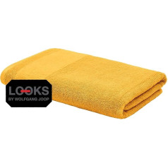 LOOKS By Wolfgang Joop Bath Towel, 70 x 140 cm, 100% Cotton, Luxury Hand Towel with Hanger and Embroidered Logo, Yellow