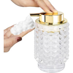 Segbeauty Foam Dispenser, Glass Soap Dispenser, Empty, Soap Dispenser Vintage with Foam Pump, Transparent Soap Dispenser for Shower Gel, Hand Soap, Shampoo
