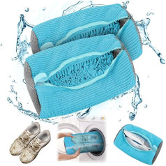 Shoe Wash Bag Washing Machine, Pack of 2 Shoes Wash Bag Sneaker 360° Cleaning Lint for Reusable Wash Bag with Zip Protects Both Shoes and Washing Machine