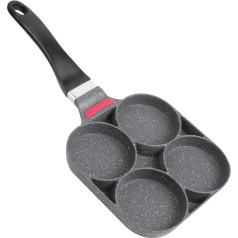 Zerodis Eye Pan, Pancake Pan Frying Pan, Breakfast Cooking Pan, Nonstick Frying Pan, Omelet Pan, Kitchen Aluminium Frying Pan Mould for Egg, Hamburgers with Handle (Open Flame)