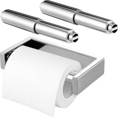 Alipis 1 x Toilet Roll Holder and 2 x Spring Toilet Roll Replacement Toilet Paper Spring Rods, Toilet Paper Holder, Replacement Rods