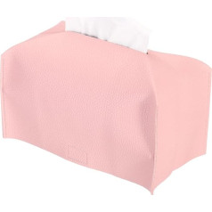 PATIKIL Cloth Box Cover PU Leather Rectangular Decorative Holder Dispenser for Bathroom Worktop Office Work Table Car Pink