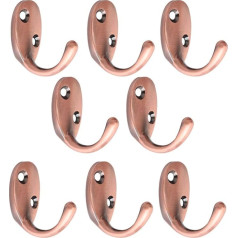 Sourcing Map Zinc Alloy Wall Mounted Hook Coat Towel Key Wall Hook Bathroom Hanger with Screws Red Copper