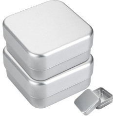 Satiskid Pack of 2 Aluminium Soap Box Travel with Removable Drainer and Lid/Shaving Soap Box Men/Solid Shampoo Soap Box