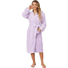 HEARTNICE Fluffy Bathrobe Women's Long Plush Bathrobe Women's Hooded Lightweight Dressing Gown Cuddly House Coat