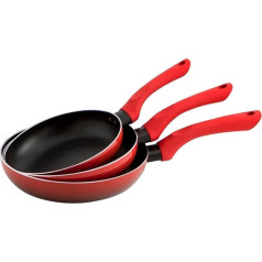 Quid Set of 3 Frying Pans 20/24/28 cm Tokyo, Metal, Red, 13.05 cm