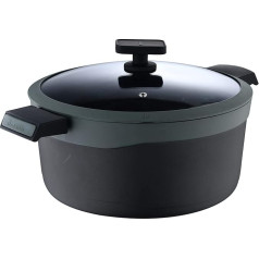 MasterPRO Gastro Reeco | 24 cm Diameter and 12 cm Height Cooking Pot with Lid | Heatdot | Recycled Cast Aluminium | Non-Stick Coating | Soft Touch Handles | All Hob Types | All Hob Types